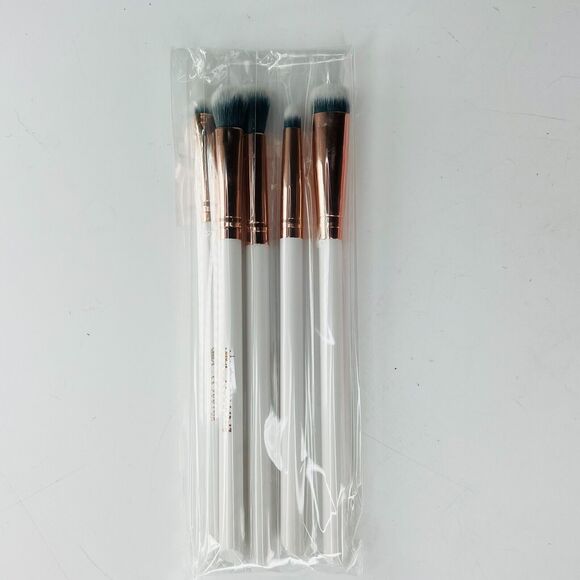 Crown All Eyes On You 5pc Luxe Eyeshadow MakeUp Brush Set White Rose Gold NIB - Picture 1 of 7